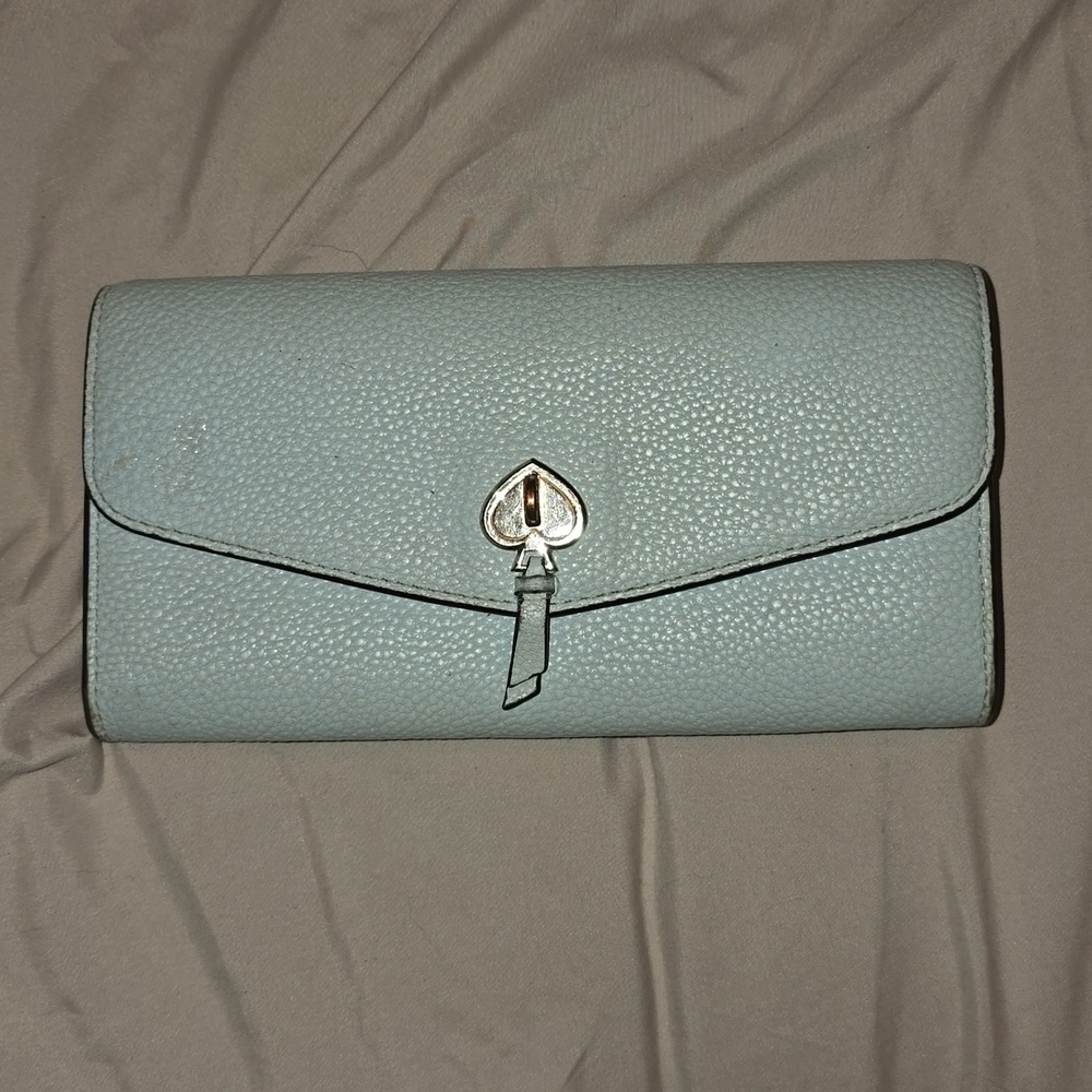 Kate Spade Blue Glow Marti Large Slim Flap Wallet